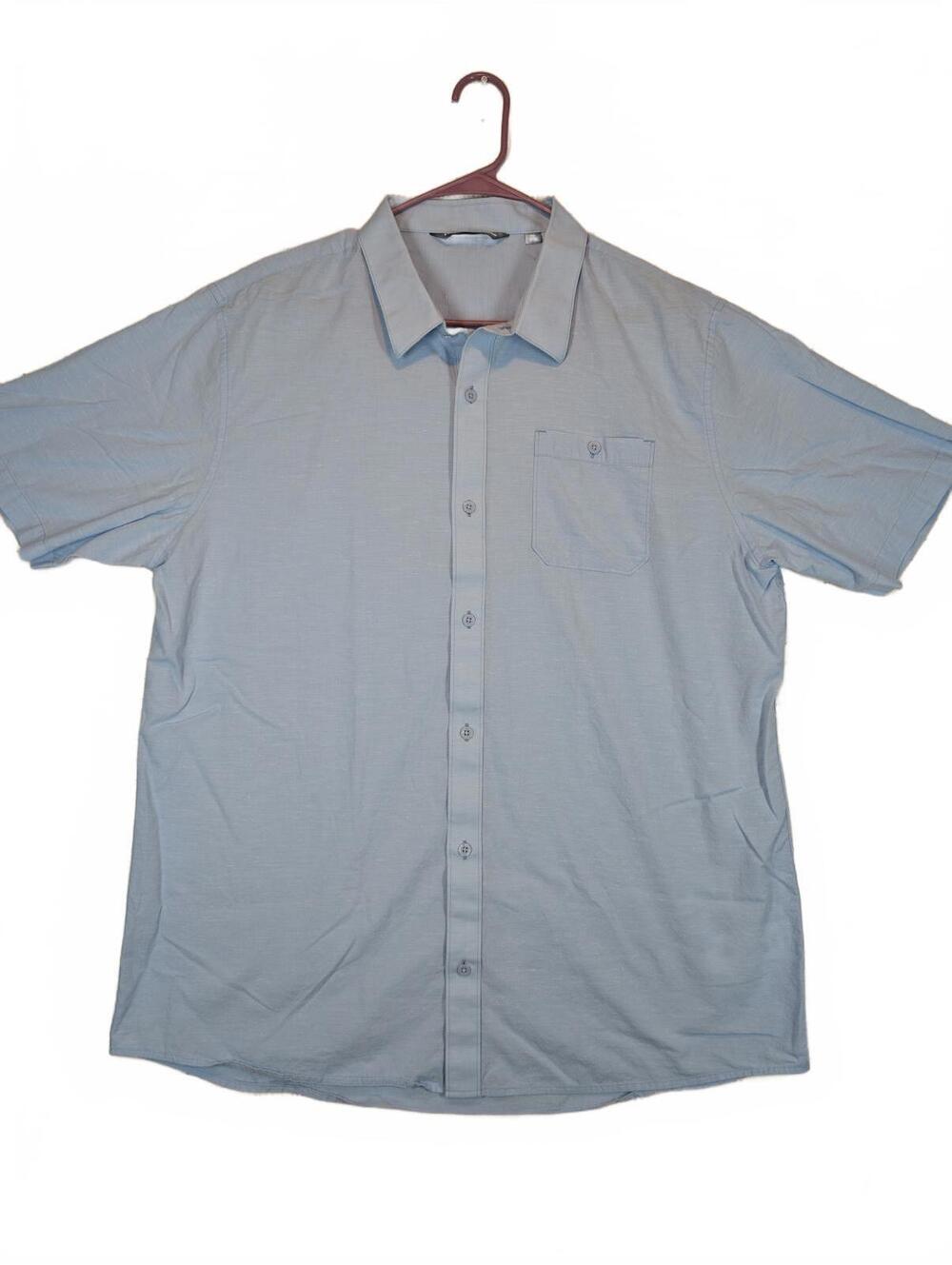 Travis Mathew Button Down Shirt Light Blue Short Sleeve Mens XXL 2XL